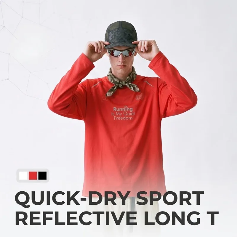 Hiking - Reflektierendes Sport-Laufshirt - Unisex Feuchtigkeitsableitendes Rundhals-T-Shirt
