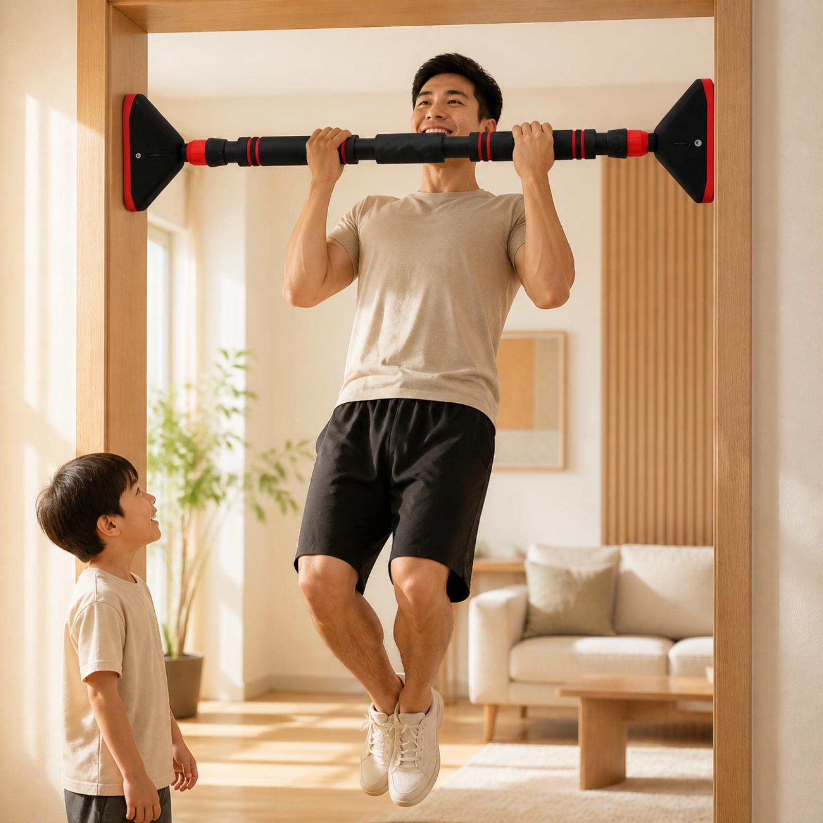 Door Pull Up Bar No Screw - Türgriff-Klimmzugstange für den Innenbereich, Heimfitness, ohne