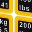 Fitness Equipment - 2 Stück gelbe Gewichtsaufkleber mit den