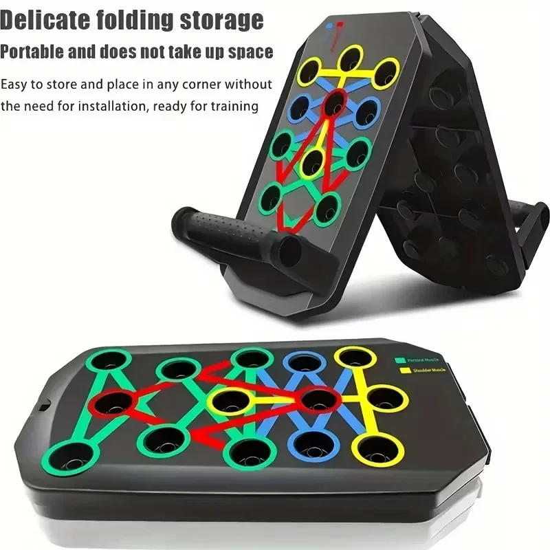 Push Up Board Foldable Multi Function - Push-up-Board-Set, tragbare, multifunktionale Push-up-Stange, faltbares Fitnessgerät