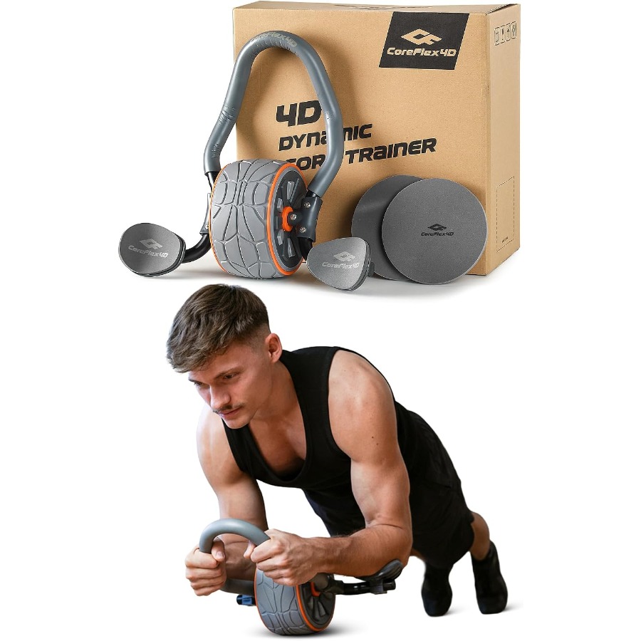 Ab Roller Wheel With Elbow Support - CoreFlex4D Bauchmuskeltrainer mit Ellbogenstütze, 4D-Multidirektionaler Core-Trainer