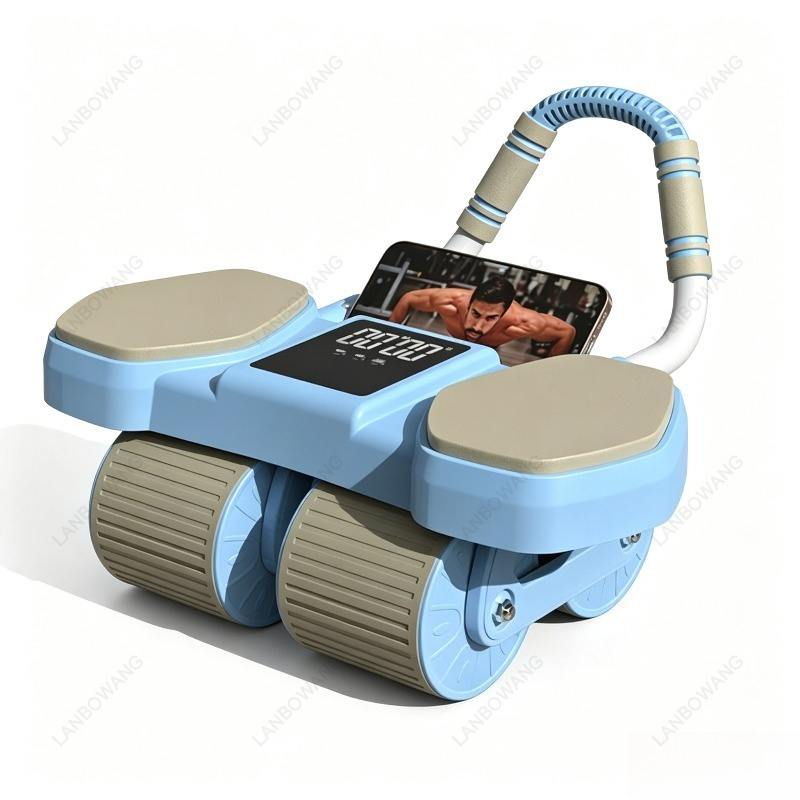 Ab Roller Wheel With Elbow Support - Intelligenter 4-Rad-Auto-Rebound-Ab-Roller mit doppelter Ellbogenstütze für