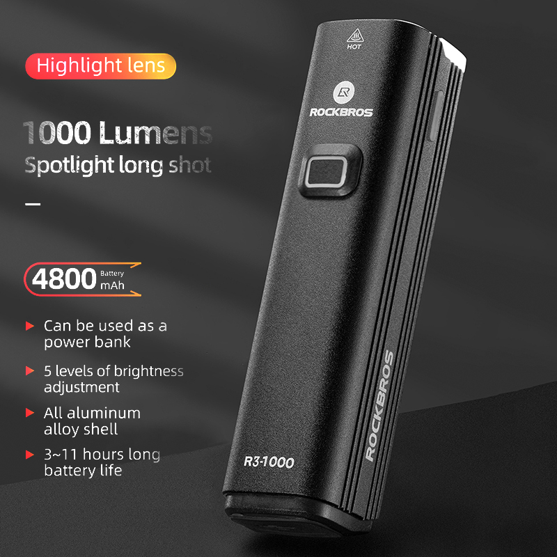 ROCKBROS Fahrradlicht vorne Ra – Rechargeable Bicycle Headlight 1000 Lumen Bewertung und Preis